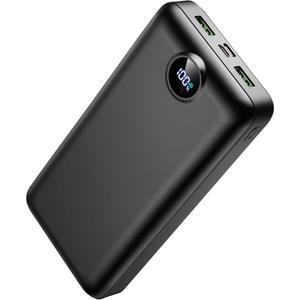 Portable Charger Power Bank 50000mAh 22.5W Fast Charging USB C Battery Bank External Battery Pack Digital Display Phone Charger with 3 Output & 2 Input for iPhone 17/16/15/14/13/12, Samsung etc Black