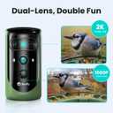 Birdfy 2 Smart Bird Feeder with Camera, Dual-Lens (2K+1080P) Camera for Live Streaming & Close-Up Photos, AI Identifies Bird Species, Solar-Powered Backyard Birdwatching Gift