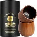 Wooden Whiskey Glass Gifts For Men - Charred Wood Bourbon Whiskey Glasses,Charred Old Fashioned Glass, Bourbon Gift for Dad or Boyfriend on Father's Day, Birthday, Christmas, Thanksgiving (2 Pack)