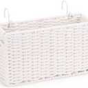 Cotton Rope Woven Bedside Caddy for Dorm Bed, Foldable Bedside Shelf Bunk Bed Accessories, College Dorm Room Essentials Hanging Organizers Storage Basket, Room Decor Magazine File Holder (White)