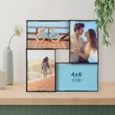 Snap® 4 Opening 4x6 Front Load Collage Photo Frame - Black