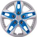 12 Inch Blue ABS Plastic Hubcaps Premium Double Coated Car Vehicle Wheel Rim Skin Cover (Pack of 4)