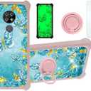 jioeuinly Cricket Ovation Case Compatible with AT&T Radiant Max Phone Case(U705AC/U705AA) Cover [with Tempered Glass Screen Protector][Hard PC + Soft Silicone][Gold Glitter+Luminous] JSF-YHD