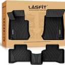 LASFIT Floor Mats for Mercedes Benz GLC 2016-2022, GLC300 / GLC350e / GLC43 AMG / GLC63 AMG / GLC63 AMG S, Custom Fit All Weather TPE Mercedes GLC SUV&Coupe Floor Liners, 1st & 2nd Row Set, Black