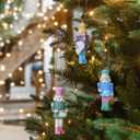 Christmas Nutcrackers Ornaments: 8Pcs Candy Resin Hanging Nutcracker Figures, Pastel Nutcracker Decor for Christmas Tree Candy Colored Nutcracker