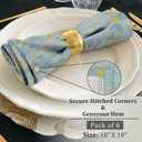 RUVANTI Cloth Napkins Set of 6 Cotton 100%, 18x18 Inches Napkins Cloth Washable, Soft, Absorbent. Cotton Napkins for Parties, Christmas, Thanksgiving, Weddings, Dinner Napkins Cloth - Quarterly