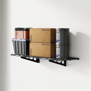 FLEXIMOUNTS 2 -Pack 1x3ft Garage Shelving Wall-Mounted Storage Rack, Black | Heavy-Duty Wall Shelving, Holds Up to 150 lbs, Garage Storage Shelving for Organization & Storage Bins, Classic Series
