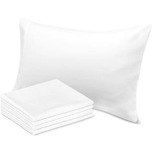Avalon Bedding Pillow Cases Standard Size White Pillow Cases Set of 4 Cotton Blend 200 TC Soft & Breathable Perfect for Home & Hospital, Hotel Quality Queen Pillow Protectors 30x20 Inches