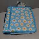 Case-it Mighty Zip Tab School Zipper Binder | 3-Inch O-Rings, 600-Sheet Capacity, 5-Subject Expanding File Folder, Multiple Pockets & Storage Organizer, Shoulder Strap | D-146 Light Blue Daisy