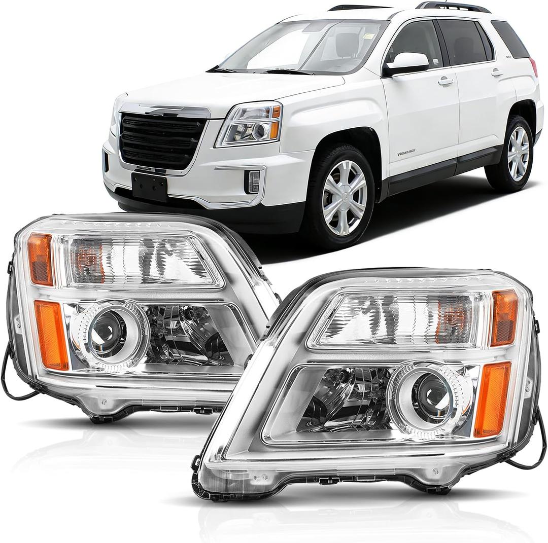 Headlight Assembly fit For 2016 2017 GMC Terrain,also fit 2010 2011 2012 2013 2014 2015 GMC Terrain with the included adapter Harness, OE Style