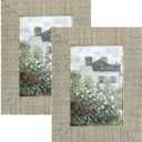 4x6 Wood Picture Frame Rustic Photo Frame Real Glass for Wall and Tabletop - 2 Pack