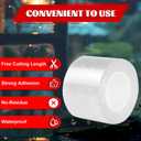 5 x Transparent Window Weather Sealing Tape 2 Inch x 16.5 FT Weather Stripping Residue-Free Clear Window Insulation Caulk for Shower Glass Gaps and Clear Tape Doors Windows Windproof