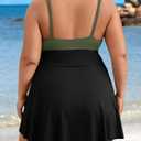 Charmo Ruffle Ribbed Plus Size Swimdress for Women One Piece Swimsuit High Waisted Tummy Control Bathing Suit 2026, Size: 2X