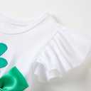 Girls Casual Tulle Tutu Dress Baby Toddler Ruffle Sleeves Bow Princess Party Dresses (3T, Green Clover)