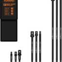 HORUSDY 9Piece Impact Socket Adapter Extension Set with Storage Pouch, 1/4" 3/8" 1/2" Drive, 3" 6" 12" Hex Shank Impact Grade Socket Adapters for Power Drill & Impact Driver