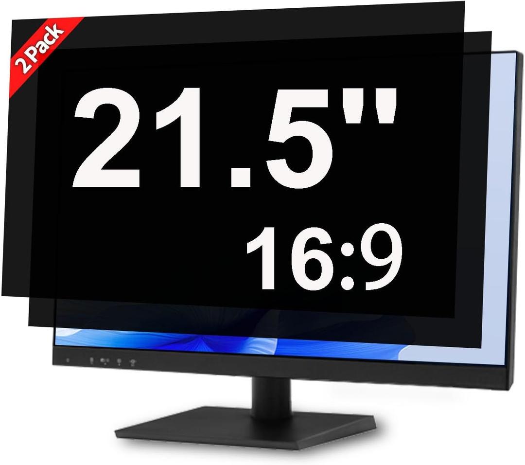 [2 Pack] 21.5 Inch Privacy Screen for Computer Monitor Blue Light Screen Protector Anti Glare Anti-Scratch Monitor Privacy Shield Screen 21.5 Inch 16:9 Aspect Ratio