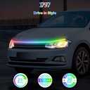1797 LED Hood Light Strip RGB Dynamic Scan Start Up Car Exterior DRL Turn Signal Hoodbeam Kit Waterproof 71 Inches 12V