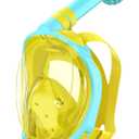 Greatever Snorkeling Gear for KidsIdeal Gifts of Kids Snorkel MaskFull Face Snorkel Mask Kids with Camera MountSafe Breathing for Enchanting Travel (A1-Blue Yellow)