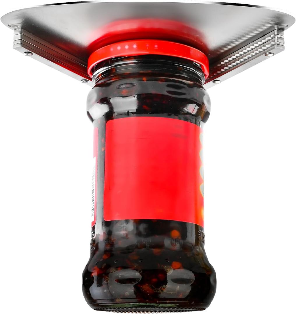Upgraded Stainless Steel Jar Opener for Seniors  Easy One-Handed Under Cabinet Mount Lid & Bottle Opener for Weak Hands, Arthritis, Elderly, No Rust, Durable Kitchen Tool
