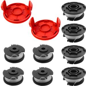 CDIYTOOL Replacement Trimmer Spool, TLH-02 Hy-perTough HT-19-401-003-06, HT-19-401-003-07, 20V Max Cord-Less 12/13inch String Trimmer HT21-401-003-02/03/04, 0.06in/1.6mm Dia, 17FT (8pcs spools+2caps)