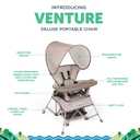 Baby Delight Go with Me Venture Portable Chair | Indoor and Outdoor | Sun Canopy | 3 Child Growth Stages | Sandstone