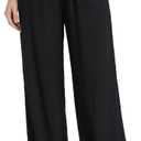 Zylioo Tall Pants for Women Long Inseam Wide Leg Palazzo Pants High Waisted Flowy Summer Beach Pants with Pockets, XL