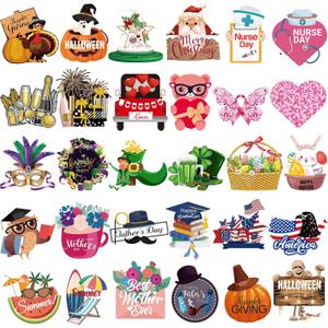 Funtery 30 Pcs Holiday Magnets Graduation Nurse Day Refrigerator Magnets Set for Festival Locker Whiteboard Dishwasher Magnetic Kitchen Decorations Accessories for Home Classroom Office