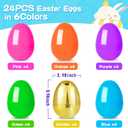 MGparty 24 Pcs Large 4" Easter Eggs Plastic Empty Eggs Bulk with 4 Golden Eggs, Fillable Easter Eggs for Egg Hunt, Easter Basket Stuffers, Party Favors, Decorations
