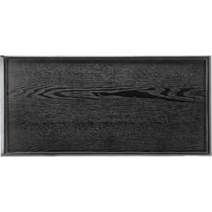 36 x 22 Inches Extra Large Solid Wood Serving Tray for Tea Coffee Table Snack Food Meals Serving Plate Kitchen Party Bar Breakfast Server with Raised Edges Black Wooden Decorative Ottoman Tray