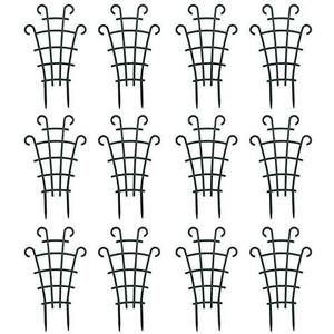 12 Pack Trellis for Potted Plants, Garden Trellis for Climbing Plants Plastic Mini Climbing Plant Trellis Flower Pots Support Stackable Trellis for Climbing Plants Peas, Dark Green
