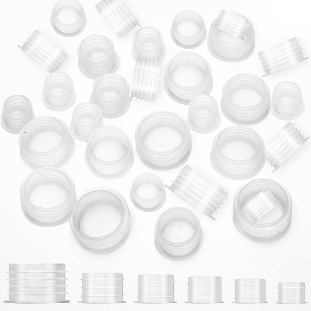 60-Pack Salt and Pepper Shaker Plugs, Reusable Salt Shaker Stopper Plug, 6 Size Salt Shaker Plug Replacement, for Bottle Neck Diameters 0.39, 0.47, 0.55, 0.63, 0.7, 0.9Bottles