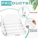 Menkxi Clear Acrylic Greeting Card Display Stand Portable Sticker Display Stand Card Display Rack Holder Postcard Organizer for Retail Counter Desk Stamp Mail Photo Storage(4 Tier,16''x10''x14'')