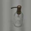 Rail19 Fluted Glass Nouveau Soap Dispenser with Metal Soap Pump - Lotion & Liquid Hand Soap for Kitchen and Bathroom, 12oz (Farmhouse Brass)
