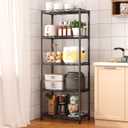 HOMEFORT 5-Tier Wire Shelving 5 Shelves Unit Metal Storage Rack Durable Organizer Perfect for Pantry Closet Kitchen Laundry Organization in Black