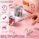 Leinuosen 50 Pcs 2 x 2 x 2 Inch Clear Acrylic Plastic Box with Lid Square Candy Containers for Party Favors Small Square Cube Storage Candy Box for Pill Tiny Earring Jewelry Herb Bead Gifts