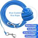 Tie Out Cable for Dogs,10/20/30/50/100FT Dog Leads for Yard Chew Proof,Heavy Duty Tie Out Cable for Large Dogs Up to 125lbs,Dog Runner Tether (Blue, 125Ibs 30ft)