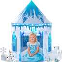 Girls Frozen Play Tent for Kids: Pop Up Baby Castle Playhouse Tent - Blue Children Tent Indoor and Outdoor Toys for Toddlers Birthday Gift
