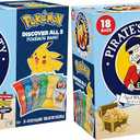 PIRATE'S BOOTY Pokémon Aged White Cheddar Rice & Corn Puffs, 0.5 oz Bags (18 Count), 3 Pack, BB 01/21/2026