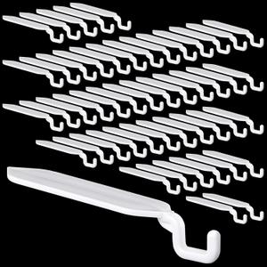 Yinkin 24 Pcs Flat 3" Light Hooks Plastic Hooks Christmas Light String Hanging Patio for Solid Insulated Aluminum String Hanging up to 4 Lbs