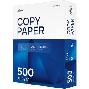 Printer Paper - 8.5 x 11 White Letter Size Copy Paper, 1 Ream 500 Sheets 20 lb Printing Paper for Documents Writing, Drawing, Smooth, 92 Bright | Home, School, Office Supplies | Made in USA