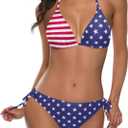Tempt Me Women Triangle Bikini Sets Halter Two Piece Sexy Swimsuit String Tie Side Bathing Suit (Small)