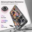 FUNMIKO for iPhone 15 Pro Max Case Wireless Charging & Military-Grade Protection - Cute Floral Design for Women Girls, Non-Slip Matte Cover with Shockproof Corners - Vibrant Doberman