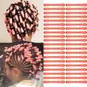 40 Pieces Hair Perm Rods For Long Short Hair Plastic Pink Perm Rods For Black Women Non-slip Hair Roller with Elastic Rubber Hairdressing Styling
