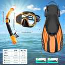 Snorkeling Gear for Adults,Mask Fins Snorkel Set,Panoramic View Diving Mask Anti-Fog,Dry Snorkel,Adjustable Swim Flippers and Travel Bag,Adults Snorkel Gear for Swimming Snorkeling Diving