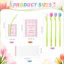 Gueevin 24 Set End of School Year Student Gifts Bulk for Kids Including 24 Pcs Color Changing Tulip Ballpoint Pens and 24 Notepads from Teacher Gift Classroom