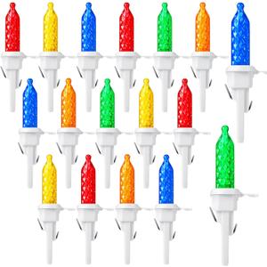 Honoson 60 Pack Christmas Replacement Mini Bulbs 3 V LED String Lights Outdoor Indoor Wide Angle Bulbs for Christmas Tree Garden Home (White Base with Multicolor Bulb)