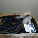 Drive Medical Blue Streak Lightweight Wheelchair - Portable Folding Mobility Aid - Swing-Away Footrests - Desk Arms - Durable Steel Frame - Easy Transport & Storage - 20-Inch Seat