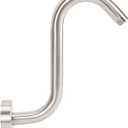 NearMoon S Shaped Shower Head Riser Arm, Shower Extender Arm with Flange, Standard 1/2" Connection- Bathroom Accessory (8 Inch, Brushed Nickel)