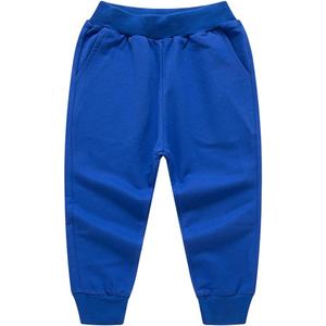 HAXICO Unisex Kids Solid Cotton Elastic Waist Winter Pants Toddler Baby Bottoms Active Sweatpants (2T, Drawstring/ Elastic Waist-royal Blue)