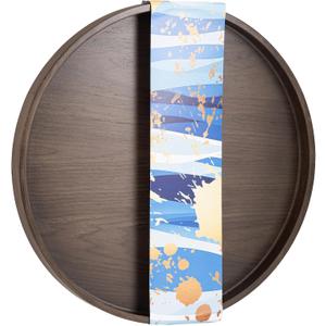 Wooden Large Round Serving Tray Home Decor,Black Walnut Wood Ottoman Tray for Living Room,Classic Wood Decorative Storage Coffee Trays,Storage and Display of Bread Food Fruit